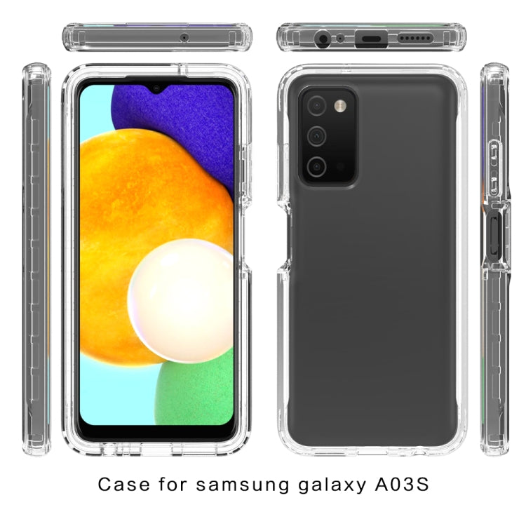 Trasparenza PC bicolore sfumato + custodia per telefono in TPU, For Samsung Galaxy A03s 165.8mm US Version