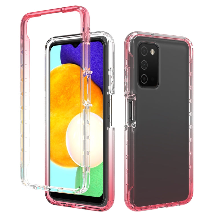 Trasparenza PC bicolore sfumato + custodia per telefono in TPU, For Samsung Galaxy A03s 165.8mm US Version