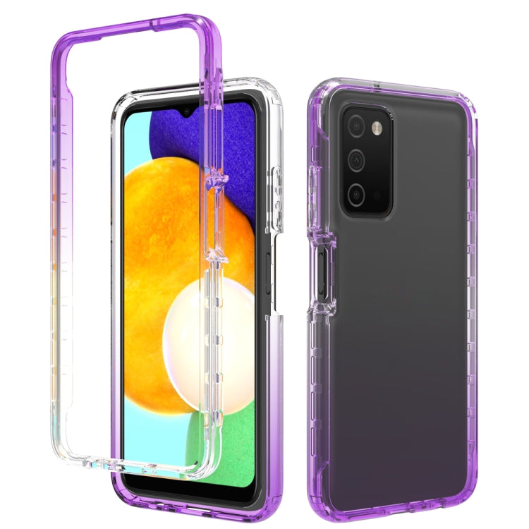 Trasparenza PC bicolore sfumato + custodia per telefono in TPU, For Samsung Galaxy A03s 165.8mm US Version