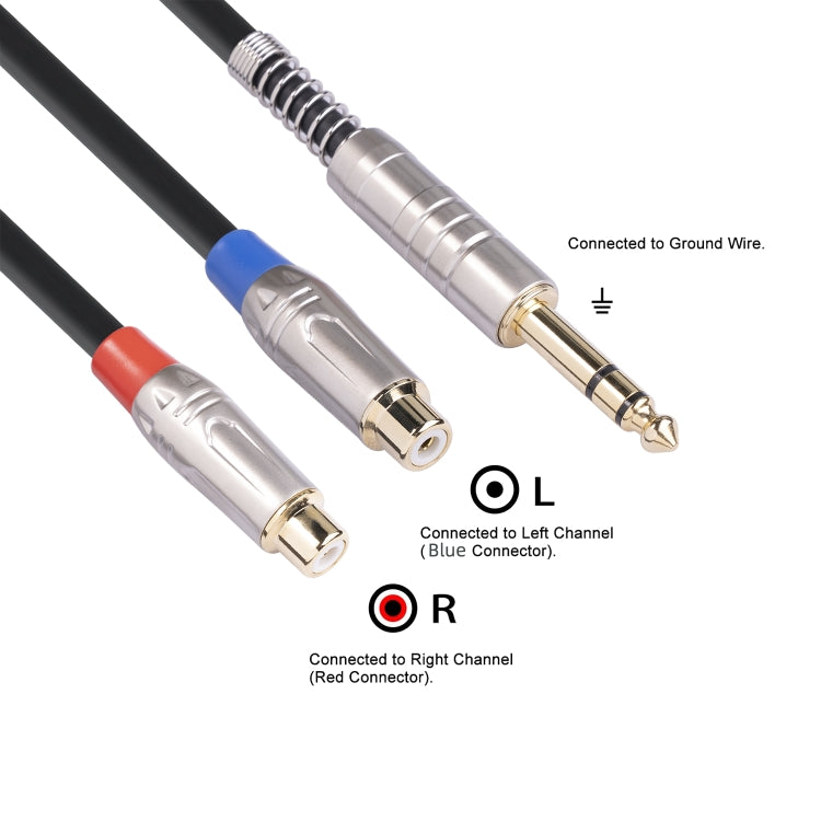 TC030YTR048-03 Cavo audio biforcato da 6,35 mm maschio a doppio RCA femmina