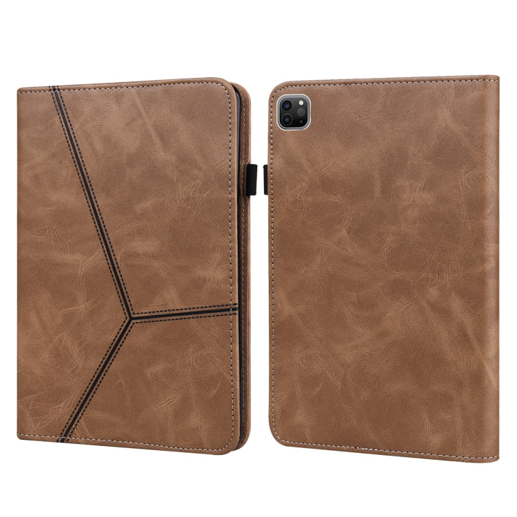 Custodia in pelle a righe goffrata tinta unita, For iPad Pro 12.9 inch 2022 / 2021 / 2020 / 2018, For iPad mini 6 / mini 2024