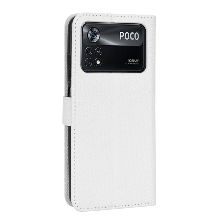 Custodia per telefono in pelle con trama a diamante, For Xiaomi Poco M4 Pro 4G Big Hole, For Xiaomi Poco M4 Pro 4G Fine Hole, For Xiaomi Poco M4 Pro 5G Big Hole, For Xiaomi Poco M4 Pro 5G Fine Hole