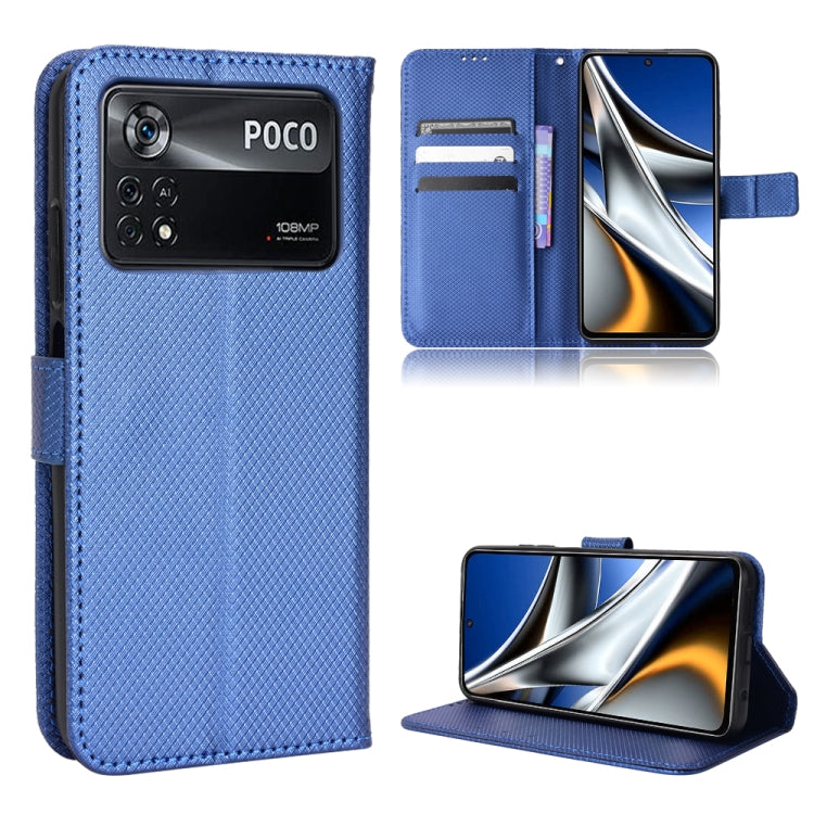 Custodia per telefono in pelle con trama a diamante, For Xiaomi Poco M4 Pro 4G Big Hole, For Xiaomi Poco M4 Pro 4G Fine Hole, For Xiaomi Poco M4 Pro 5G Big Hole, For Xiaomi Poco M4 Pro 5G Fine Hole