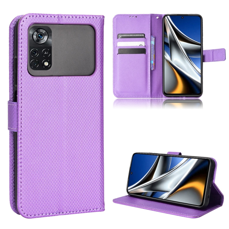 Custodia per telefono in pelle con trama a diamante, For Xiaomi Poco M4 Pro 4G Big Hole, For Xiaomi Poco M4 Pro 4G Fine Hole, For Xiaomi Poco M4 Pro 5G Big Hole, For Xiaomi Poco M4 Pro 5G Fine Hole