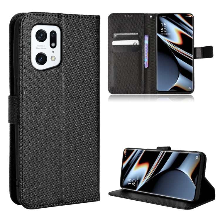 Custodia per telefono in pelle con trama a diamante, For OnePlus Nord CE 2 5G, For OPPO A7 / AX7 / A5s / AX5s / A21, For OPPO Find X5 Pro, For OPPO Find X5