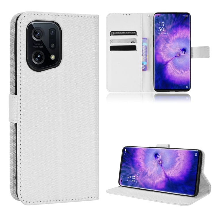 Custodia per telefono in pelle con trama a diamante, For OnePlus Nord CE 2 5G, For OPPO A7 / AX7 / A5s / AX5s / A21, For OPPO Find X5 Pro, For OPPO Find X5