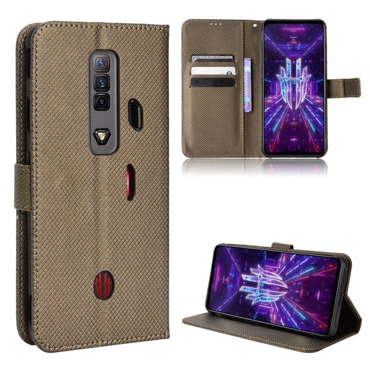 Custodia per telefono in pelle con trama a diamante, For ZTE nubia Red Magic 7