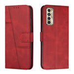 Custodia per telefono in pelle con fibbia in pelle di vitello cucita, For Tecno Camon 17P, For Tecno Camon 17 Pro, For Tecno Camon 18 / 18P, For Tecno Camon 18 Premier