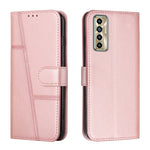 Custodia per telefono in pelle con fibbia in pelle di vitello cucita, For Tecno Camon 17P, For Tecno Camon 17 Pro, For Tecno Camon 18 / 18P, For Tecno Camon 18 Premier