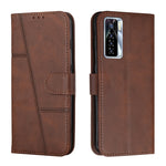 Custodia per telefono in pelle con fibbia in pelle di vitello cucita, For Tecno Camon 17P, For Tecno Camon 17 Pro, For Tecno Camon 18 / 18P, For Tecno Camon 18 Premier