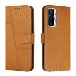 Custodia per telefono in pelle con fibbia in pelle di vitello cucita, For Tecno Camon 17P, For Tecno Camon 17 Pro, For Tecno Camon 18 / 18P, For Tecno Camon 18 Premier