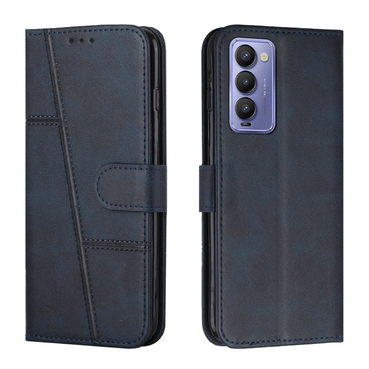 Custodia per telefono in pelle con fibbia in pelle di vitello cucita, For Tecno Camon 17P, For Tecno Camon 17 Pro, For Tecno Camon 18 / 18P, For Tecno Camon 18 Premier