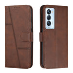 Custodia per telefono in pelle con fibbia in pelle di vitello cucita, For Tecno Camon 17P, For Tecno Camon 17 Pro, For Tecno Camon 18 / 18P, For Tecno Camon 18 Premier