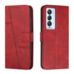 Custodia per telefono in pelle con fibbia in pelle di vitello cucita, For Tecno Camon 17P, For Tecno Camon 17 Pro, For Tecno Camon 18 / 18P, For Tecno Camon 18 Premier