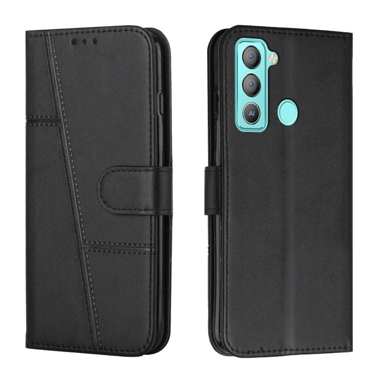 Custodia per telefono in pelle con fibbia in pelle di vitello cucita, For Tecno Pop 5 LTE, For Tecno Pova 2, For Tecno Pova Neo, For Tecno Spark 7 Pro