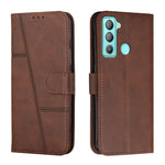 Custodia per telefono in pelle con fibbia in pelle di vitello cucita, For Tecno Pop 5 LTE, For Tecno Pova 2, For Tecno Pova Neo, For Tecno Spark 7 Pro