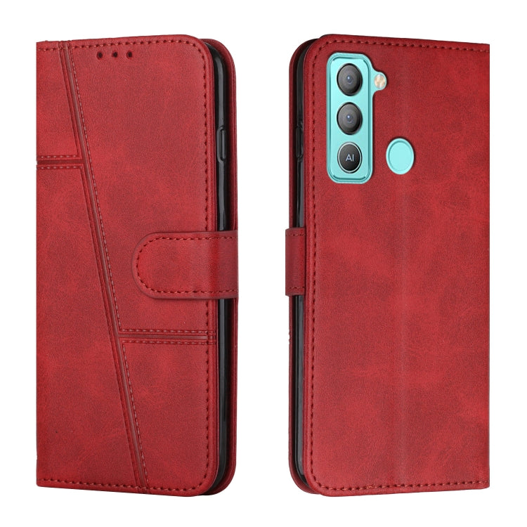 Custodia per telefono in pelle con fibbia in pelle di vitello cucita, For Tecno Pop 5 LTE, For Tecno Pova 2, For Tecno Pova Neo, For Tecno Spark 7 Pro