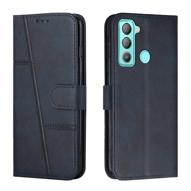 Custodia per telefono in pelle con fibbia in pelle di vitello cucita, For Tecno Pop 5 LTE, For Tecno Pova 2, For Tecno Pova Neo, For Tecno Spark 7 Pro