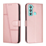 Custodia per telefono in pelle con fibbia in pelle di vitello cucita, For Tecno Pop 5 LTE, For Tecno Pova 2, For Tecno Pova Neo, For Tecno Spark 7 Pro