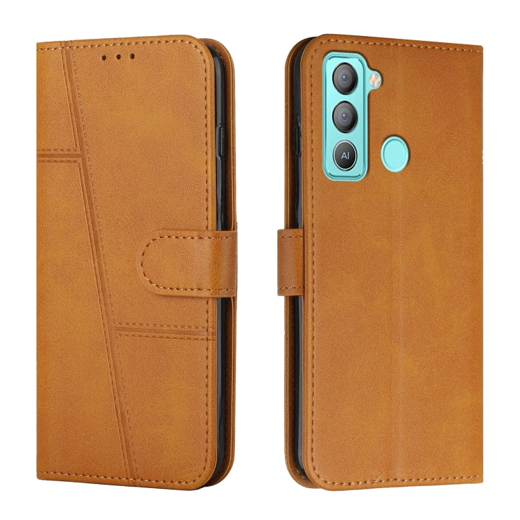 Custodia per telefono in pelle con fibbia in pelle di vitello cucita, For Tecno Pop 5 LTE, For Tecno Pova 2, For Tecno Pova Neo, For Tecno Spark 7 Pro