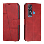 Custodia per telefono in pelle con fibbia in pelle di vitello cucita, For Tecno Pop 5 LTE, For Tecno Pova 2, For Tecno Pova Neo, For Tecno Spark 7 Pro