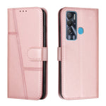 Custodia per telefono in pelle con fibbia in pelle di vitello cucita, For Tecno Pop 5 LTE, For Tecno Pova 2, For Tecno Pova Neo, For Tecno Spark 7 Pro