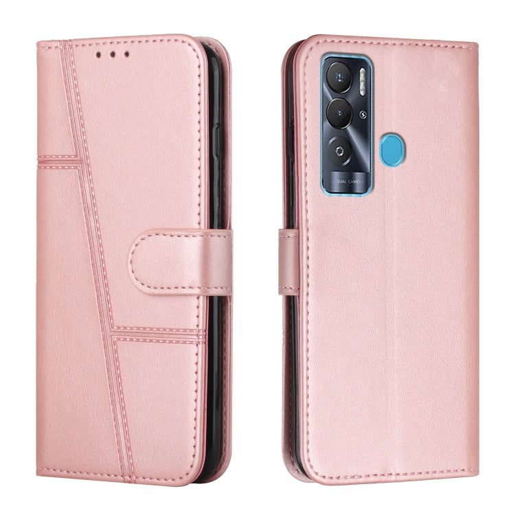 Custodia per telefono in pelle con fibbia in pelle di vitello cucita, For Tecno Pop 5 LTE, For Tecno Pova 2, For Tecno Pova Neo, For Tecno Spark 7 Pro