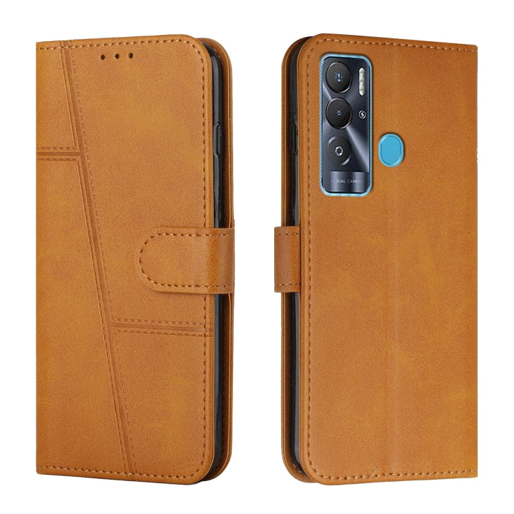 Custodia per telefono in pelle con fibbia in pelle di vitello cucita, For Tecno Pop 5 LTE, For Tecno Pova 2, For Tecno Pova Neo, For Tecno Spark 7 Pro