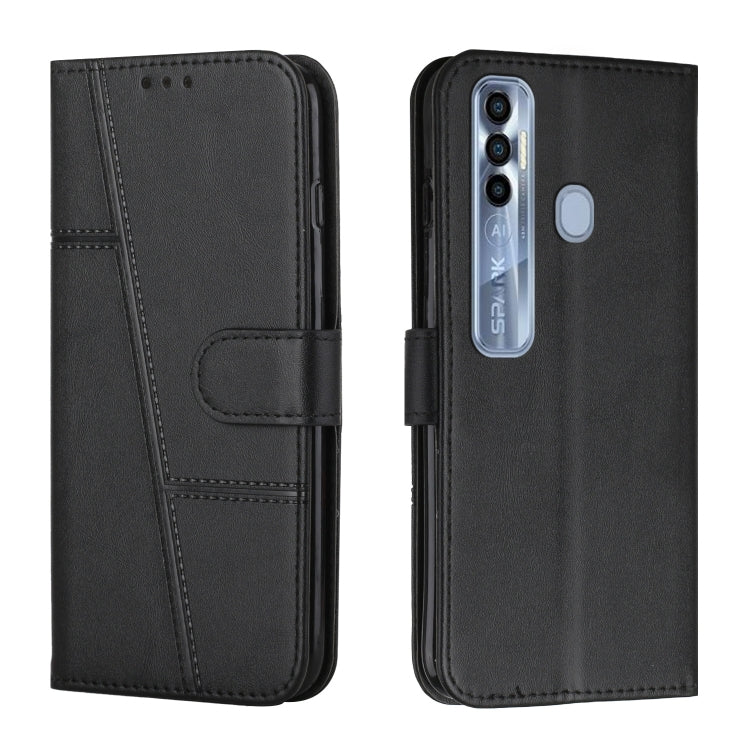 Custodia per telefono in pelle con fibbia in pelle di vitello cucita, For Tecno Pop 5 LTE, For Tecno Pova 2, For Tecno Pova Neo, For Tecno Spark 7 Pro