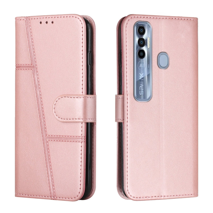 Custodia per telefono in pelle con fibbia in pelle di vitello cucita, For Tecno Pop 5 LTE, For Tecno Pova 2, For Tecno Pova Neo, For Tecno Spark 7 Pro