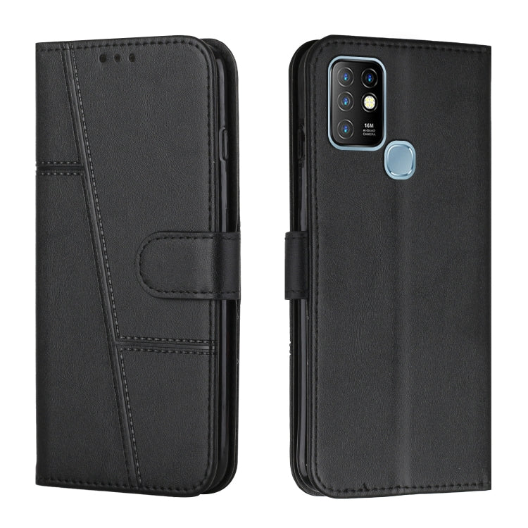Custodia per telefono in pelle con fibbia in pelle di vitello cucita, For Infinix Hot 10, For Infinix Hot 10i, For Infinix Hot 10 Lite / Smart 5 2020, For Infinix Hot 10 Play / Smart 5 2021