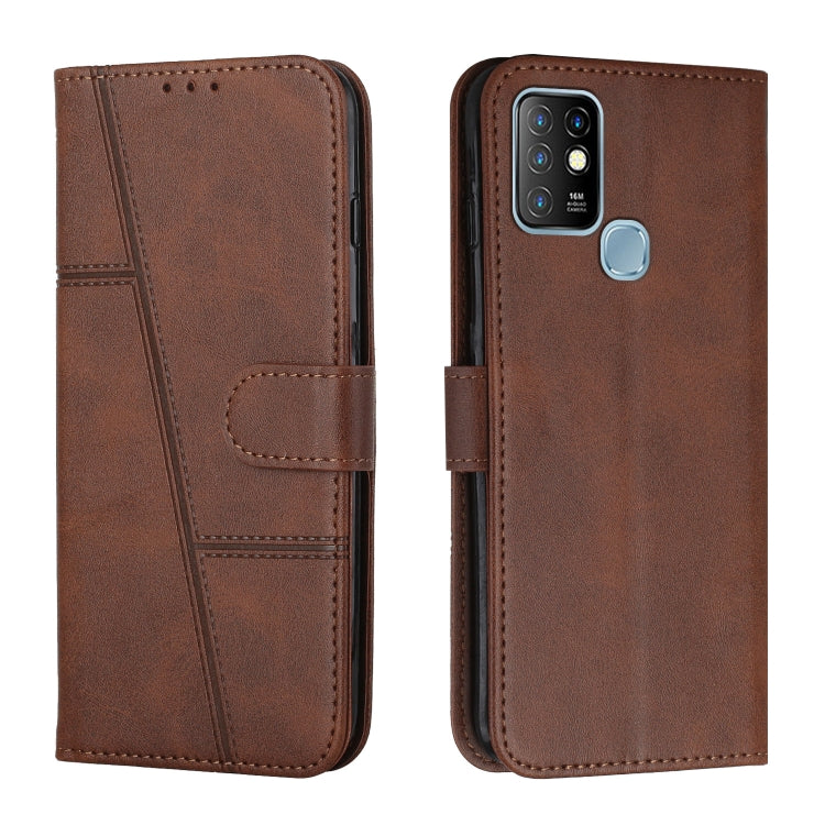 Custodia per telefono in pelle con fibbia in pelle di vitello cucita, For Infinix Hot 10, For Infinix Hot 10i, For Infinix Hot 10 Lite / Smart 5 2020, For Infinix Hot 10 Play / Smart 5 2021