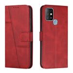 Custodia per telefono in pelle con fibbia in pelle di vitello cucita, For Infinix Hot 10, For Infinix Hot 10i, For Infinix Hot 10 Lite / Smart 5 2020, For Infinix Hot 10 Play / Smart 5 2021