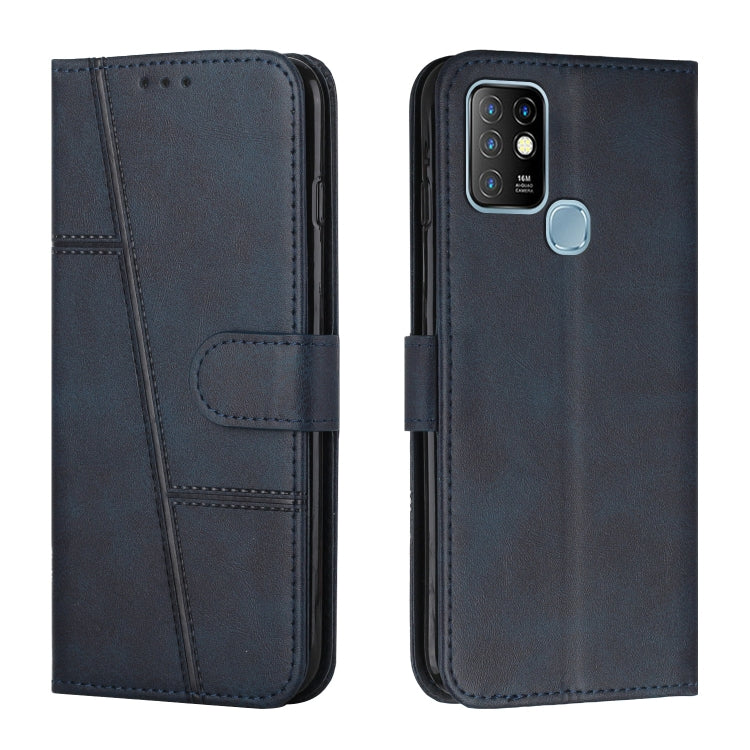 Custodia per telefono in pelle con fibbia in pelle di vitello cucita, For Infinix Hot 10, For Infinix Hot 10i, For Infinix Hot 10 Lite / Smart 5 2020, For Infinix Hot 10 Play / Smart 5 2021
