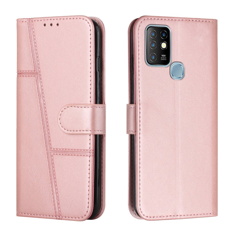 Custodia per telefono in pelle con fibbia in pelle di vitello cucita, For Infinix Hot 10, For Infinix Hot 10i, For Infinix Hot 10 Lite / Smart 5 2020, For Infinix Hot 10 Play / Smart 5 2021