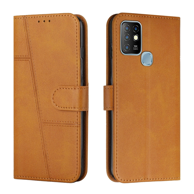 Custodia per telefono in pelle con fibbia in pelle di vitello cucita, For Infinix Hot 10, For Infinix Hot 10i, For Infinix Hot 10 Lite / Smart 5 2020, For Infinix Hot 10 Play / Smart 5 2021