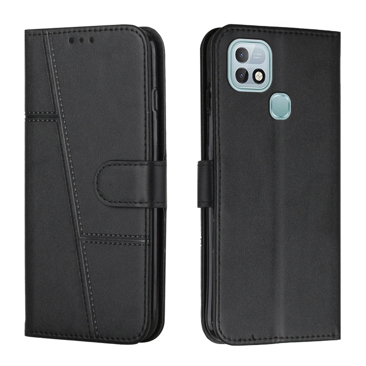 Custodia per telefono in pelle con fibbia in pelle di vitello cucita, For Infinix Hot 10, For Infinix Hot 10i, For Infinix Hot 10 Lite / Smart 5 2020, For Infinix Hot 10 Play / Smart 5 2021