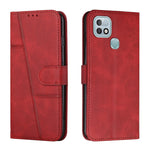 Custodia per telefono in pelle con fibbia in pelle di vitello cucita, For Infinix Hot 10, For Infinix Hot 10i, For Infinix Hot 10 Lite / Smart 5 2020, For Infinix Hot 10 Play / Smart 5 2021