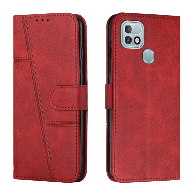 Custodia per telefono in pelle con fibbia in pelle di vitello cucita, For Infinix Hot 10, For Infinix Hot 10i, For Infinix Hot 10 Lite / Smart 5 2020, For Infinix Hot 10 Play / Smart 5 2021