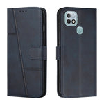 Custodia per telefono in pelle con fibbia in pelle di vitello cucita, For Infinix Hot 10, For Infinix Hot 10i, For Infinix Hot 10 Lite / Smart 5 2020, For Infinix Hot 10 Play / Smart 5 2021