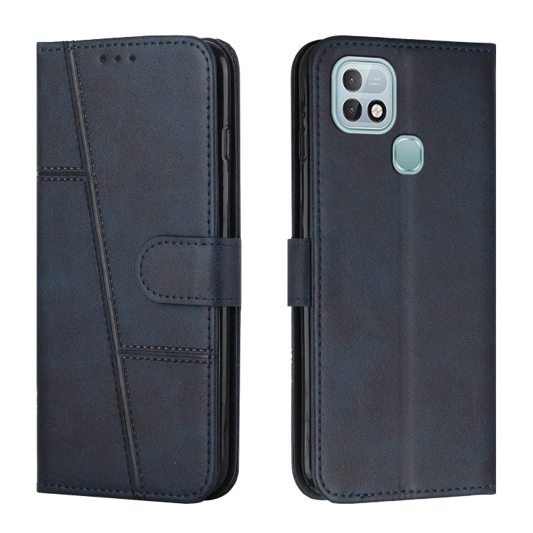 Custodia per telefono in pelle con fibbia in pelle di vitello cucita, For Infinix Hot 10, For Infinix Hot 10i, For Infinix Hot 10 Lite / Smart 5 2020, For Infinix Hot 10 Play / Smart 5 2021