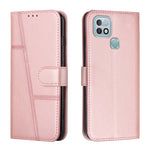 Custodia per telefono in pelle con fibbia in pelle di vitello cucita, For Infinix Hot 10, For Infinix Hot 10i, For Infinix Hot 10 Lite / Smart 5 2020, For Infinix Hot 10 Play / Smart 5 2021