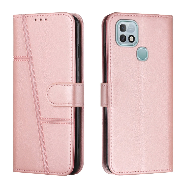 Custodia per telefono in pelle con fibbia in pelle di vitello cucita, For Infinix Hot 10, For Infinix Hot 10i, For Infinix Hot 10 Lite / Smart 5 2020, For Infinix Hot 10 Play / Smart 5 2021