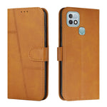 Custodia per telefono in pelle con fibbia in pelle di vitello cucita, For Infinix Hot 10, For Infinix Hot 10i, For Infinix Hot 10 Lite / Smart 5 2020, For Infinix Hot 10 Play / Smart 5 2021