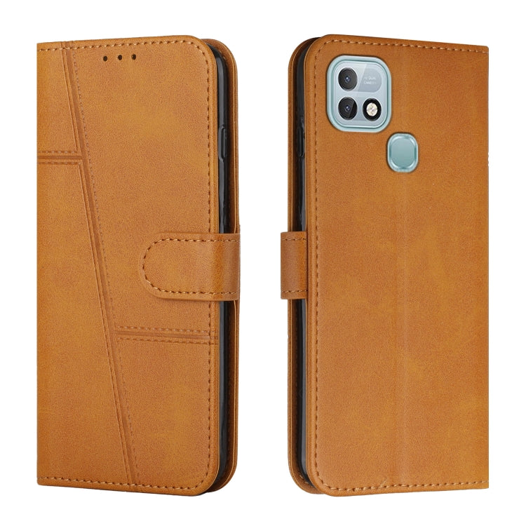 Custodia per telefono in pelle con fibbia in pelle di vitello cucita, For Infinix Hot 10, For Infinix Hot 10i, For Infinix Hot 10 Lite / Smart 5 2020, For Infinix Hot 10 Play / Smart 5 2021