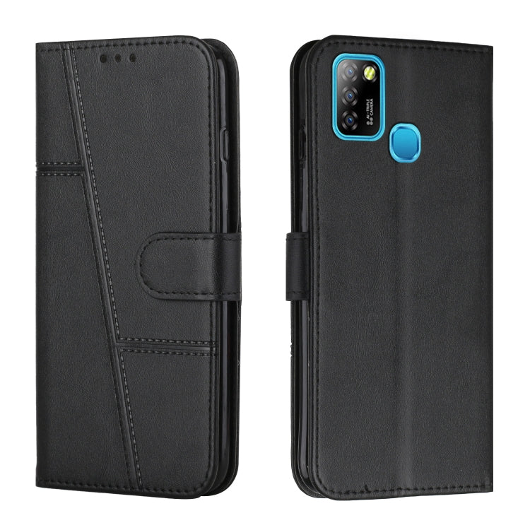 Custodia per telefono in pelle con fibbia in pelle di vitello cucita, For Infinix Hot 10, For Infinix Hot 10i, For Infinix Hot 10 Lite / Smart 5 2020, For Infinix Hot 10 Play / Smart 5 2021