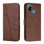 Custodia per telefono in pelle con fibbia in pelle di vitello cucita, For Infinix Hot 10, For Infinix Hot 10i, For Infinix Hot 10 Lite / Smart 5 2020, For Infinix Hot 10 Play / Smart 5 2021