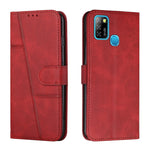 Custodia per telefono in pelle con fibbia in pelle di vitello cucita, For Infinix Hot 10, For Infinix Hot 10i, For Infinix Hot 10 Lite / Smart 5 2020, For Infinix Hot 10 Play / Smart 5 2021