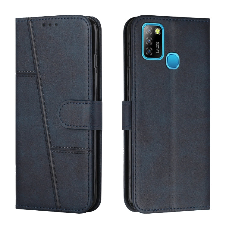 Custodia per telefono in pelle con fibbia in pelle di vitello cucita, For Infinix Hot 10, For Infinix Hot 10i, For Infinix Hot 10 Lite / Smart 5 2020, For Infinix Hot 10 Play / Smart 5 2021