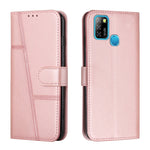 Custodia per telefono in pelle con fibbia in pelle di vitello cucita, For Infinix Hot 10, For Infinix Hot 10i, For Infinix Hot 10 Lite / Smart 5 2020, For Infinix Hot 10 Play / Smart 5 2021